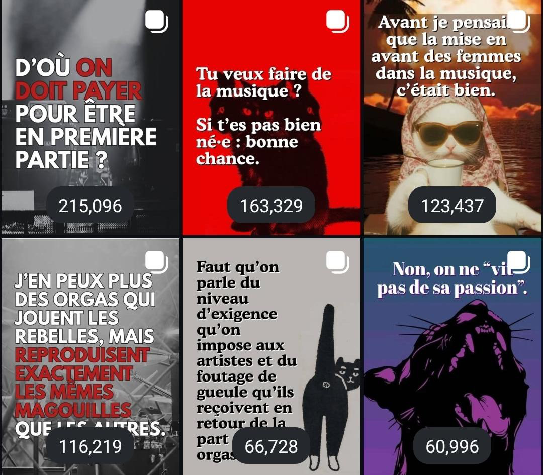 Les six meilleurs posts de June, tous créés avec un Méga Template : 215 096, 163 329, 123 437, 116 219, 66 728 et 60 996 vues.